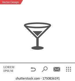Icon of martini glass. Vector illustration EPS 10.