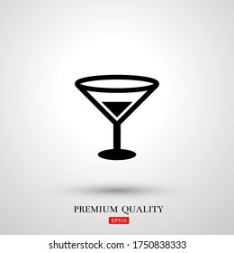 Icon of martini glass. Vector illustration EPS 10.