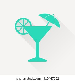 Icon of martini glass, vector illustration