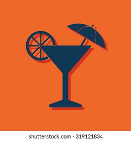 Icon of martini glass, vector illustration