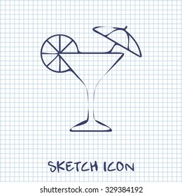 Icon of martini glass, vector illustration