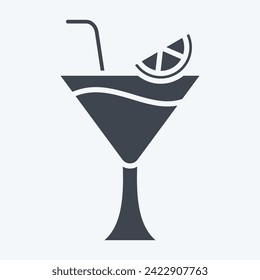 Icon Martini. related to Cocktails,Drink symbol. glyph style. simple design editable. simple illustration