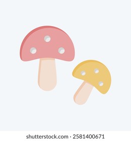 Icon Mashroom. related to Kindergarten symbol. flat style. design editable