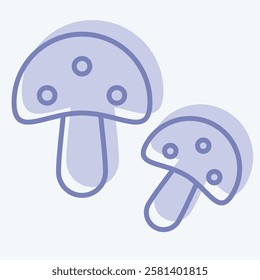 Icon Mashroom. related to Kindergarten symbol. two tone style. design editable