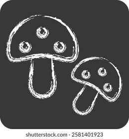 Icon Mashroom. related to Kindergarten symbol. chalk Style. design editable