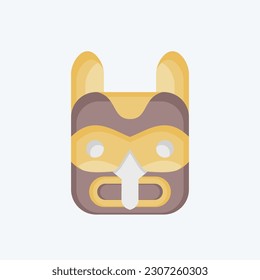 Icon Mask 2. related to American Indigenous symbol. flat style. simple design editable