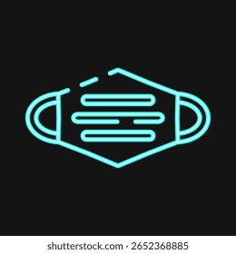 Icon mask. Medical elements. Icon in neon style.