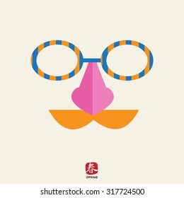 Icon of mask with moustache, nose and spectacles
