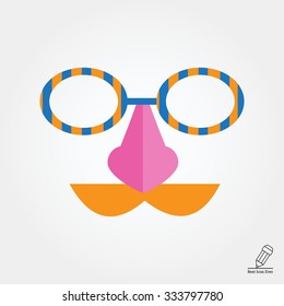 Icon of mask with moustache, nose and spectacles