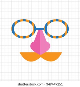Icon of mask with moustache, nose and spectacles