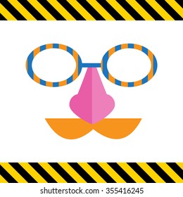 Icon of mask with moustache, nose and spectacles