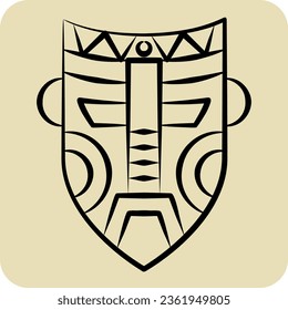 Icon Mask. related to Indigenous People symbol. hand drawn style. simple design editable. simple illustration