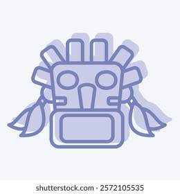Icon Mask. related to Native American symbol. two tone style. design editable