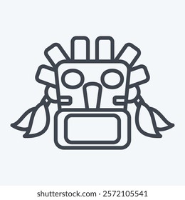 Icon Mask. related to Native American symbol. line style. design editable