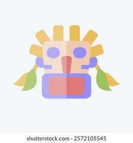 Icon Mask. related to Native American symbol. flat style. design editable