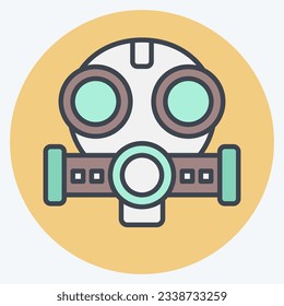 Icon Mask. related to Nuclear symbol. color mate style. simple design editable. simple illustration