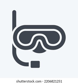Icon Mask and Snorkel. related to Thailand symbol. glyph style. simple design editable. simple illustration. simple vector icons. World Travel tourism. Thai
