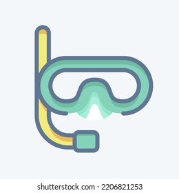Icon Mask and Snorkel. related to Thailand symbol. doodle style. simple design editable. simple illustration. simple vector icons. World Travel tourism. Thai