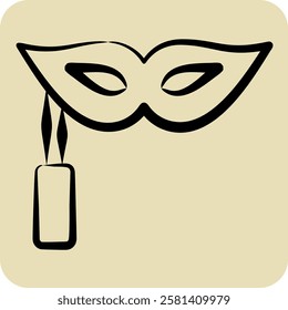 Icon Masquerade. related to Hobbies symbol. hand drawn style. design editable