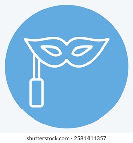 Icon Masquerade. related to Hobbies symbol. blue eyes style. design editable