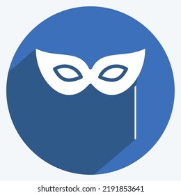 Icon Masquerade. suitable for education symbol. long shadow style. simple design editable. design template vector. simple illustration