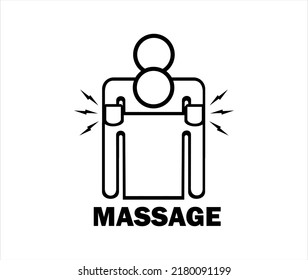 Symbol der Massage auf schwarz-weißem Hintergrund