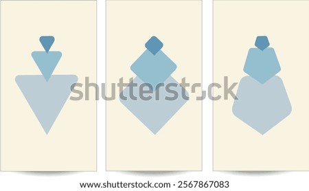 Icon Master Monochromatic poster with the abstract shaps and desing.Monochromatic Flat Illustration