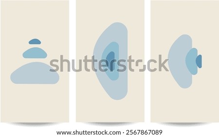 Icon Master Monochromatic poster with the abstract shaps and desing.Monochromatic Flat Illustration