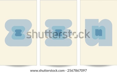 Icon Master Monochromatic poster with the abstract shaps and desing.Monochromatic Flat Illustration
