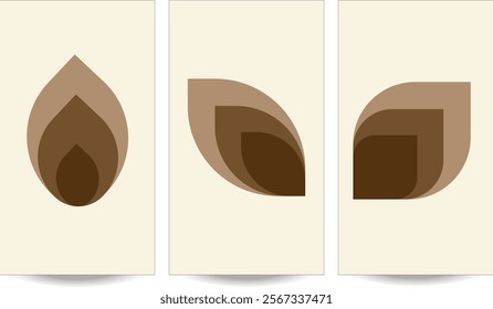 Icon Master three layer Minimalistic wall art collection with  Brown,Beige,Cream,and dark brown colour.size 1920*1080px each
Abstract Geometric Linear background design.