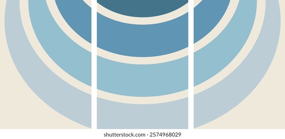 Icon Master three layer Minimalistic wall art collection with  blue monochromatic colour.size A0 each
Abstract Geometric Linear background design.