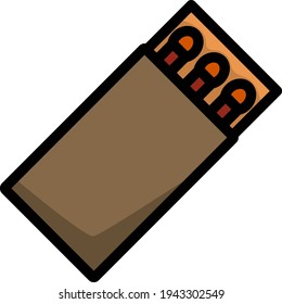 Icon Of Match Box. Editable Bold Outline With Color Fill Design. Vector Illustration.