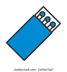 Icon Of Match Box. Editable Bold Outline With Color Fill Design. Vector Illustration.