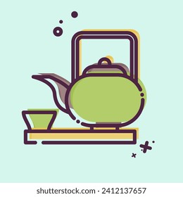 Icon Matcha. related to Sakura Festival symbol. MBE style. simple design editable. simple illustration