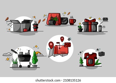 Icon material for black friday design illustration