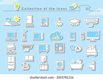 Icon material for electrical appliances necessary for daily life