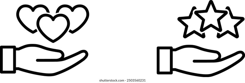 Icon material holding a star or heart