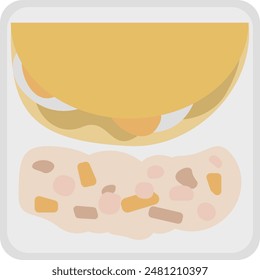 Icon material inspired by French omelette