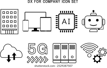 Symbolmaterial für die digitale Transformation von Unternehmen