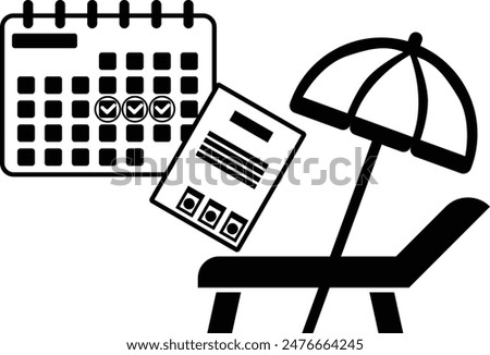 Icon material representing taking paid leave