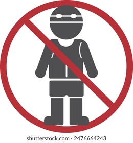 Icon material that represents the prohibition of wearing swimsuits