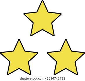 Um material de ícone de três estrelas