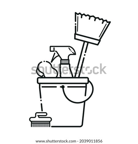 Icon with materials for cleaning house