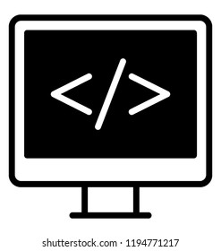 Icon of mathematical sign on screen depicting led tv