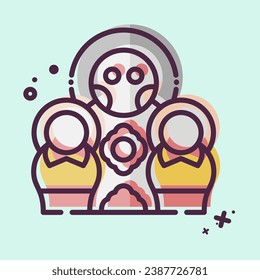Icon Matryoshka Doll. related to Russia symbol. MBE style. simple design editable. simple illustration