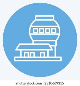 Icon Mauna Kea Observatories. related to Hawaii symbol. blue eyes style. simple design editable. vector
