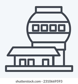 Icon Mauna Kea Observatories. related to Hawaii symbol. line style. simple design editable. vector