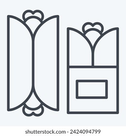Icon Maxican Burrito. related to Fast Food symbol. line style. simple design editable. simple illustration
