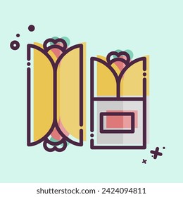 Icon Maxican Burrito. related to Fast Food symbol. MBE style. simple design editable. simple illustration