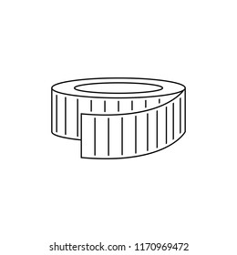 Icon of Measure tape . Thin line design. Vector illustration.
